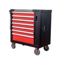 Armoire à outils roulante robuste à 7 tiroirs avec porte latérale, chariot à outils personnalisable OEM/ODM/OBM pour garage