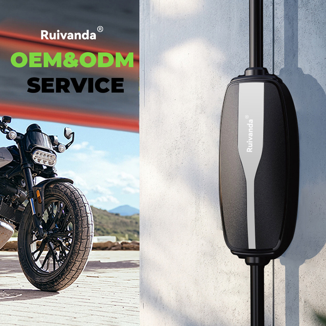 RUIVANDA NEW 3.5KW 16A Portable Electric Motorcycle Charger Type 2 Charging Station 5M Cable OCPP1.6j Protocol for Electric