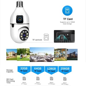 Cámara de Vigilancia WiFi Inalámbrica con Doble Lente, Monitoreo Interior, Aplicación <span class=keywords><strong>V380</strong></span>, Cámara de Seguridad con Forma de Bombilla, Fabricante - Product Image 4