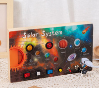 Planche occupée bricolage pour enfants jouet en bois début éducatif LED Simulation interrupteur numérique planche d'entraînement jouets éducatifs