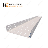 HOLDEE Plateau porte-câbles ventilé, galvanisé à chaud, perforé, de type échelle à marches et à brides