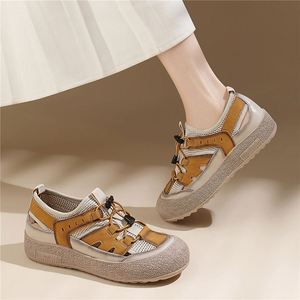 New Arrival Women Genuine Leather Hollow Out <b>Sandals</b> Summer Breathable Wear Resistant Non Slip Soft Sole Beach Shoes - Product Image 3
