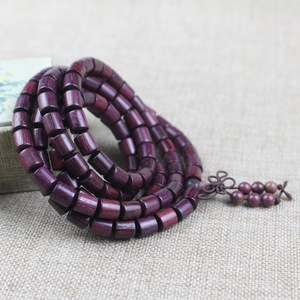 Pulsera de cuentas de barril violeta de 108 cuentas de palisandro, joyería religiosa unisex para ceremonias, cuentas budistas coleccionables - Product Image 2