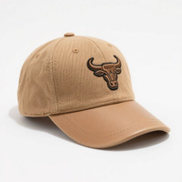 Gorras de Béisbol Personalizadas de Alta Calidad con Logotipo Bordado, Estilo Vintage Deportivo, de Sarga, para Deportes al Aire Libre, de 6 Paneles, con Visera de Cuero, de Algodón, Unisex