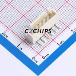 ZX-XH2.54-6PWZ-GW Wire-to-Board Pin Header Bent Lead Through Hole,P=2.5mm Connector 1x6P 2.5mm Right Angle Insert XH - Product Image 1