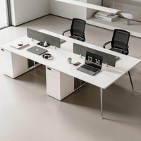 Nouvel ensemble de bureaux modulaires modernes pour personnel de bureau, conçu pour plusieurs personnes, avec écrans de confidentialité et mobilier