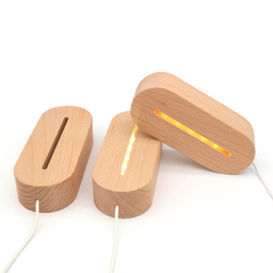 Logo Solid Wood LED Luminous Base Charging Round Square Acrylic <b>Light</b> Coaster Wine Glass Bottom Support Atmosphere Night <b>Light</b> - Product Image 3