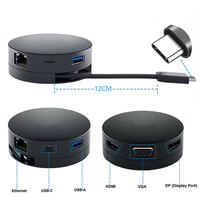 Nuevo Adaptador Móvil USB-C 4K 7 en 1 con VGA y Ethernet para Laptop Dell DA300, Diseño Portátil en Caja