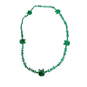 Collar de cuentas personalizado del Día de San Patricio de 36 pulgadas "Luck of the Irish", collar de trébol irlandés de trébol de la suerte, suministros para fiestas - Product Image 1