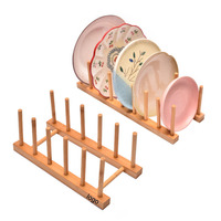Égouttoir à vaisselle multifonctionnel en bambou naturel pour comptoir de cuisine, idéal pour assiettes et tasses à thé