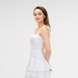Vestido de Mujer Elegante y Sexy, Diseño Personalizado de Alta Calidad, Mini Vestido Blanco con Volantes, Cierre Oculto, No Transparente - Product Image 4