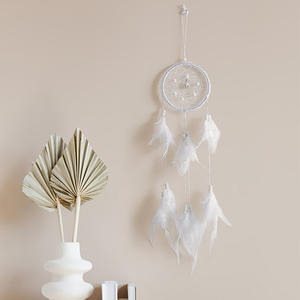 <span class=keywords><strong>Attrape</strong></span>-rêves pour tenture murale Tissé à la main Plume créative Minimaliste Ornement suspendu Cadeau de pendaison de crémaillère pour la décoration intérieure - Product Image 2