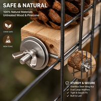 Ensemble de jouets pour oiseaux en bois naturel, à suspendre, pour la mastication et la recherche de nourriture, plateforme de perchoir, accessoires de cage pour perroquets et pigeons