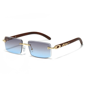 Occhiali da Sole Rettangolari di Design per Uomo e Donna, Senza Montatura, Decorazione Leopardata, Unisex, Stile Retrò, Protezione UV400, Logo Personalizzato OEM - Product Image 5
