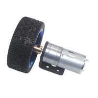 Moteur de réduction DC planétaire avec encodeur à effet Hall, kit complet de support de roue JGA25-370 12V pour appareils électroménagers, robotique éducative et projets DIY
