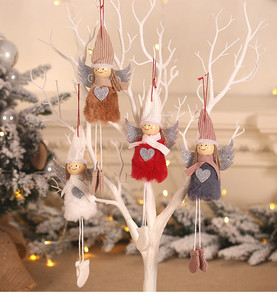 Décoration de <span class=keywords><strong>noël</strong></span> en peluche pour fille, pendentif poupée d'ange en peluche colorée, ornement de sapin de <span class=keywords><strong>noël</strong></span>, décoration de bureau et de fenêtre, nouvelle collection - Product Image 2