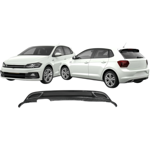 Pour VW <span class=keywords><strong>Polo</strong></span> 2G <span class=keywords><strong>R</strong></span>-<span class=keywords><strong>Line</strong></span> 2018 Nouveau Produit Diffuseur de Pare-chocs Arrière Style Grain de Cuir 2G6807568G Revêtements de Voiture Spoiler de Pare-chocs Arrière - Product Image 2