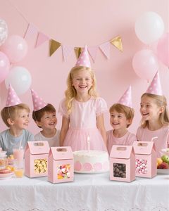 Sacs cadeaux en papier kraft MINI roses avec fenêtre transparente, petites boîtes cadeaux avec poignée, boîtes <span class=keywords><strong>à</strong></span> bonbons pour Purim, mariage - Product Image 6