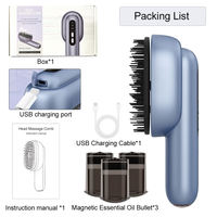 Peigne massant électrique rechargeable USB-C, détachable et lavable, avec pulvérisation, pour la croissance des cheveux – Appareil portable pour le massage du cuir chevelu