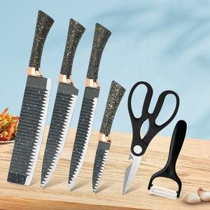 Hot Bán Cấp Thực Phẩm Không Dính Lưỡi Lớp Phủ 6 Pcs <span class=keywords><strong>Knife</strong></span> Set Với Gốm Peeler Và Gia Cầm Kéo Trong Hộp Quà Tặng - Product Image 2