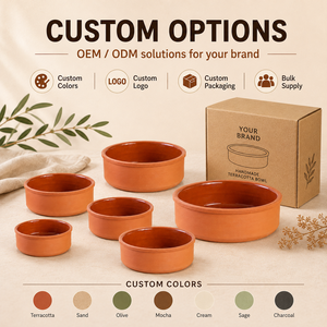 Tazón de Terracota para <span class=keywords><strong>Tapas</strong></span>, Hecho a Mano, Resistente al Calor, Apto para Horno y Microondas, Estilo Rústico para el Hogar - Product Image 4