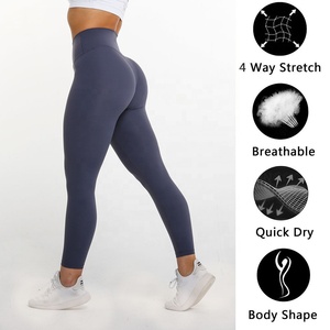 Mallas ajustadas de cintura alta para mujer, pantalones de Yoga con logo, realce de trasero, talla grande, impreso, OEM - Product Image 2