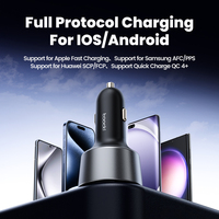 Toocki pengisi daya mobil Universal 200W, pengisi daya cerdas dengan dukungan multi-protokol dan tampilan LED untuk IOS Android dan Huawei