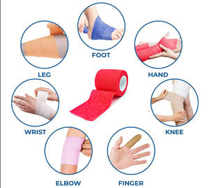 Ruban <span class=keywords><strong>de</strong></span> sport cohésif auto-adhésif en latex <span class=keywords><strong>de</strong></span> coton non tissé rose pour bandages d'athlètes - Product Image 6