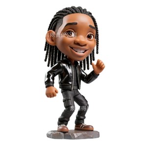Dreadlocks <b>Boy</b> Figurine Leather Jacket Style Cartoon Toy PVC Material Desktop Decoration For <b>Boys</b> Age 14 <b>Up</b> - Product Image 4