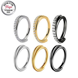 Orecchini a Cerchio Freya Classic Fashion in Titanio <span class=keywords><strong>per</strong></span> Donna, <span class=keywords><strong>Anello</strong></span> da Naso <span class=keywords><strong>Helix</strong></span> Snug con Diamante, <span class=keywords><strong>Anello</strong></span> Placcato Oro - Product Image 2