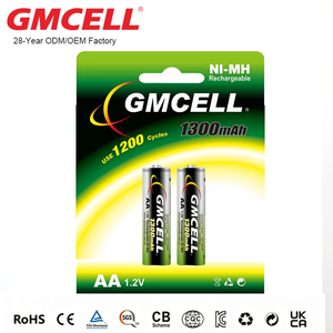 Paquete de 2 Baterías Recargables AA Ni-MH de 1.2V y 1300mAh para Juguetes y Electrónica de Consumo - Product Image 1