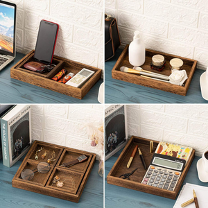 Plateaux de service en bambou Plateaux en bois légers pour le petit-<span class=keywords><strong>d</strong></span>éjeuner au lit Planche à thé avec poignées - Product Image 6