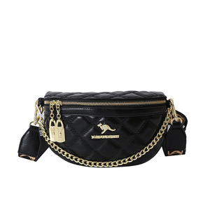 Diamond Pattern Embroidered <b>Chest</b> Bag Women <b>Small</b> Crossbody Zipper Anti Theft Fashion Waist Bag Everyday Outfits Summer 2023 - Product Image 5