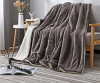 Plaids en flanelle douillette et moelleuse en polyester sherpa double couche de qualité supérieure pour l'hiver