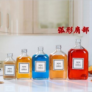 Rõ ràng 100ml <span class=keywords><strong>200ml</strong></span> 250ml 350ml 500ml phẳng Flask chai thủy tinh cho Cold brew cà phê nước trái cây Đồ uống Rượu rượu trà sữa - Product Image 5