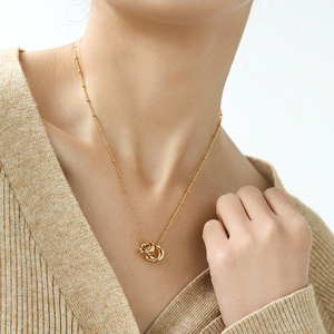 Hot Selling Fashion 18k Gold Plated <strong>Emerald</strong> Zircon Necklace Removable Pendants <strong>Beads</strong> Necklace for Women - Product Image 4