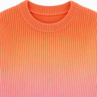 Pull en maille côtelée dégradé rose pour homme, col rond, manches longues, doux et chaud, idéal pour l'automne et l'hiver – Vente en gros OEM personnalisée