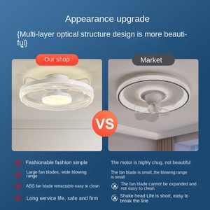 Style nordique LED ventilateur de plafond lampe moderne 3 lames 220V DC moteur USB télécommande cristal pour salle à manger/salon/chambre intérieur maison - Product Image 2