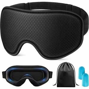 Adjustable 100% <b>Light</b> Blocking Satin Custom 3D Blackout <b>Sleep</b> Eye Mask With Lash Extension Soft Memory Foam Travel - Product Image 1