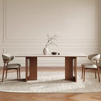 Ensemble de table à manger moderne de luxe, table rectangulaire en pierre frittée pour salle à manger, ensemble de table à manger 6 places
