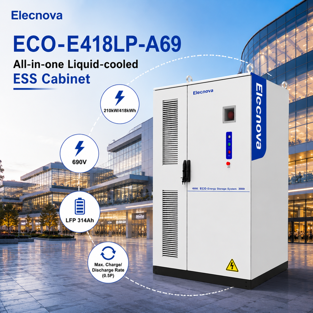 High Voltage 418kWh Energy Storage Cabinet Liquid Cooling All-in-One Battery Cabinet for Industrial Commercial Solar Systems