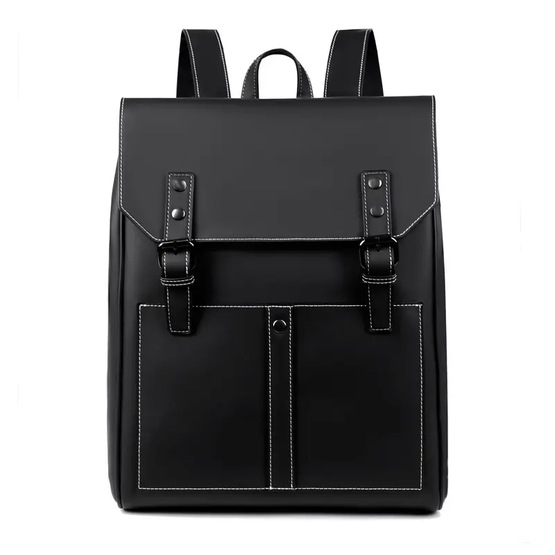 Wholesale Student Backpack PU Leather Waterproof School Book Bag for Men Fashion Laptop Bags Retro Trend Casual Sports Back pack
