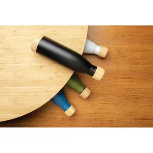 Botella térmica de acero y bambú, merchandising sostenible - Product Image 6