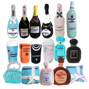 Giocattoli di peluche per cani personalizzati Multi Design pallina di osso di Champagne che mordono piccoli giocattoli cigolanti Designer di cani medi - Product Image 1