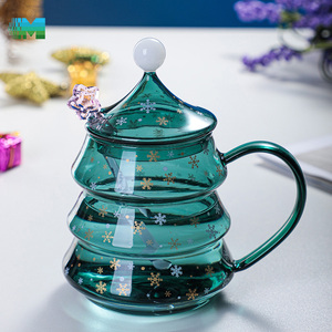 Prix d'usine, grande capacité, cadeau de Noël créatif, <span class=keywords><strong>verre</strong></span> borosilicate de haute qualité en forme de sapin de Noël pour le thé, le lait, le café - Product Image 1