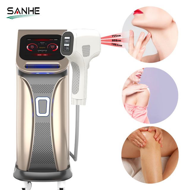 SANHE Sano Triple Laser 3 Wavelength Diode 2000W 755nm/808nm/1064nm Stationary Hair Removal Acne Treatment Machine 10.4" Touch