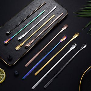Cucharas Largas de Acero Inoxidable 304 de 19 cm y 22 cm, Palitos Mezcladores Reutilizables para Café, Bebidas, Condimentos, Cócteles - Product Image 1