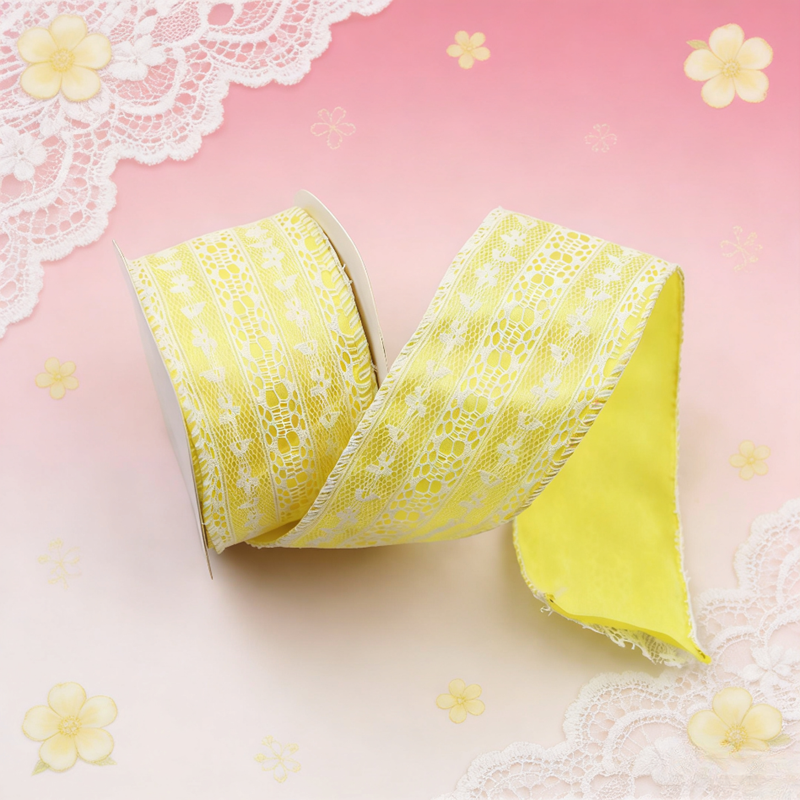 Dentelle jaune 6 cm * 10 m