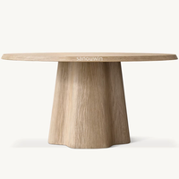 Ensemble de table à manger en bois de chêne massif moderne et de chaises à dossier en tissu, durable et confortable pour les salles à manger à domicile