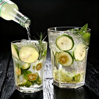 Mug à bière octogonal moderne réutilisable de grande capacité en verre pour boissons froides et mojitos – Vente en gros directe usine